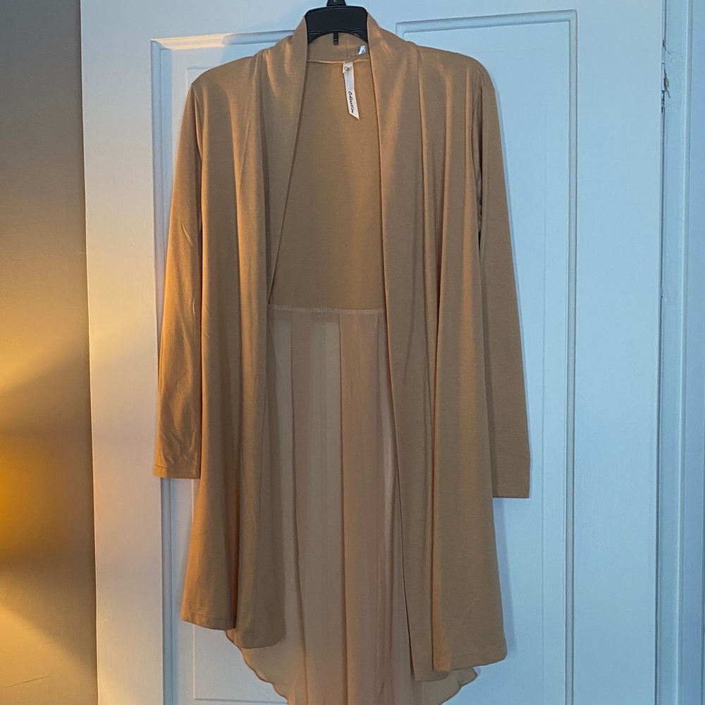 Collection B Camel Open Front Cardigan